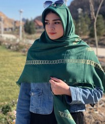 تصویر روسری نخ ابریشم‌کشمیر‌دور طلا‌کوب وارداتی قواره۱۴۰ 