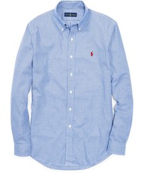 تصویر پیراهن رالف لورن Ralph Lauren GINGHAM COTTON TWILL SHIRT ROYAL AZURE/WHITE 