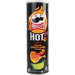 تصویر با چیپس فلفل چیلی و لیموی مکزیکی تند پرینگلز انگلیسی طعم چیلی و لیمو 160 گرم Piringles