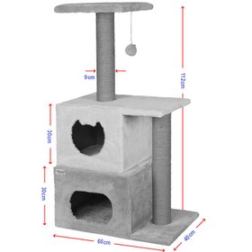 تصویر اسکرچر، لانه و جای خواب گربه کدیپک مدل سیب Kedipek Cat Scratcher And Nest Apple Model