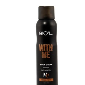 تصویر اسپری بدن مردانه مدل With Me حجم 150میل بیول Biol Body Spray With Me For Men 150ml