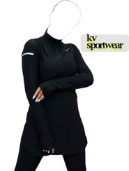 تصویر تونیک نیم زیپ فینگردار ورزشی زنانه Nike کد 006 ا Womens half zip sports tunic with Nike code 006 Womens half zip sports tunic with Nike code 006