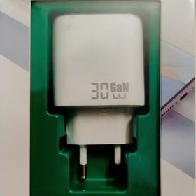 تصویر دو پورت فست شارژ آداپتور( شارژر ) 30w واتی gan tech مودم کت مدل mtc-035خ 