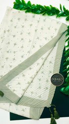 تصویر شال پلیسه طرح دار سبز پاستیلی - ۲ 