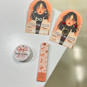 تصویر ست تگ آویز نارنجی 