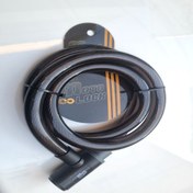 تصویر قفل کابلی موتورسیکلت موتولاک مدل 25 سر مشکی (1.5 متر) 