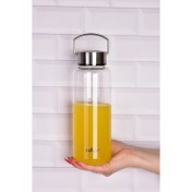 تصویر بطری شیشه ای دسته استیل یونیک کد 3077 