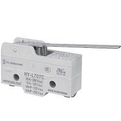تصویر میکرو سوئیچ تیپ کوچک تسمه ای ساده بلند هانیانگ مدل HANYOUNG HY-L707C 