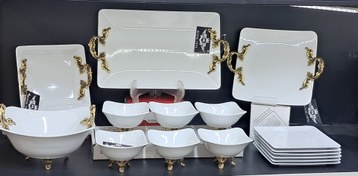 تصویر سرویس پذیرایی مدل فیوچر رویال ٱپال، پایه و دسته طلایی 