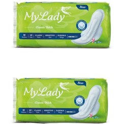 تصویر نوار بهداشتی بالدار مای لیدی مدل کلاسیک بسته ۲ عددی سایز متوسط 