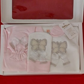 تصویر لباس نوزادی پنج تکه جعبه ای دخترانه طرح پروانه سایز 0 ، 1 و 2 - ۰ 