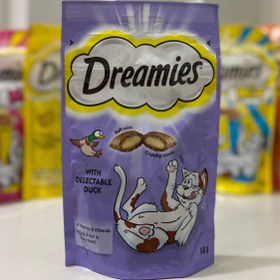 تصویر تشویقی گربه دریمیز طعم اردک 60 گرم Dreamies Treat With Duck 60g