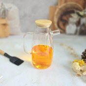 تصویر جا روغنی پیرکس خمره ای درب بامبو 