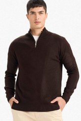 تصویر بافت و پلیور مردانه قهوه ای | F4620AX25WN Defacto 