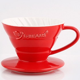 تصویر دریپر سرامیکی Dripper L-BEANS فنجان فیلتر قهوه گروه V60 نوع فیلتر قهوه، فیلتر کاغذی 