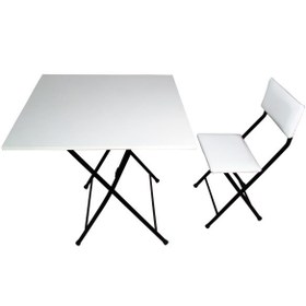 تصویر میز و صندلی اداری میزیمو مدل تاشو ابعاد 90*90 