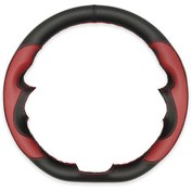 تصویر روکش فرمان فرمونو (مشکی زرشکی) مدل بازودار طرح شعله مناسب برای ساینا اس 