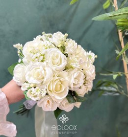 تصویر دسته گل عروس رز میکس 