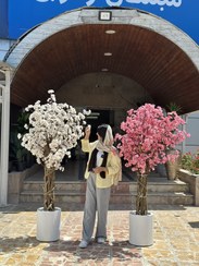 تصویر درختچه شکوفه صورتی مصنوعی 