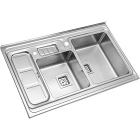 تصویر سینک روکار استیل البرز مدل ۸۵۳ Built-out Steel Alborz sink