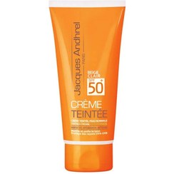 تصویر کرم ضد آفتاب +SPF50 مناسب پوست خشک و معمولی ژاک آندرل پاریس (بژ روشن) 