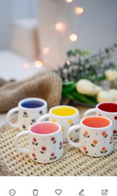 تصویر ماگ سرامیکی دست ساز طرح لاله 