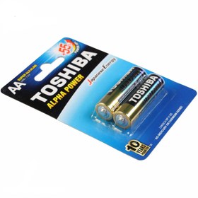 تصویر باتری قلمی سوپر آلکالاین توشیبا ALPHA POWER بسته دوتایی Toshiba Super Alkaline AA batteries Pack of 2