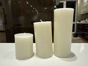 تصویر شمع مدل استوانه کد 101418 قطر 6 مجموعه 3 عددی 