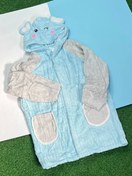 تصویر حوله تن پوش پالتویی کودک میکروفایبر نانو سایز 70 - آبی 