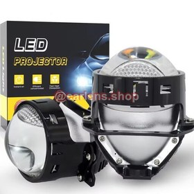 تصویر لنز هدلایت دار ( Bi LED) ال ای دی 3 اینچ دارای راهنما و دیلایت (چراغ روز) و چراغ شب 