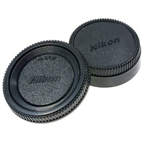 تصویر درب پشت لنز و بدنه نیکون Nikon Rear Lens cap + Camera Body Cap 