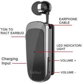 تصویر هندزفری بلوتوث تک‌گوش ارلدام Earldom Single Ear Wireless Earphone ET-BH104 