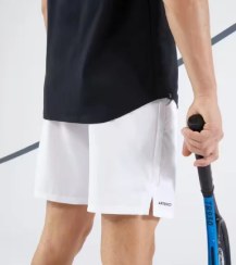تصویر شلوارک تنیس مردانه ARTENGO Dry 100 سفید | زیتون‌کمپ 