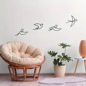 تصویر استیکر دیواری ست 4 تایی پرواز پرنده 