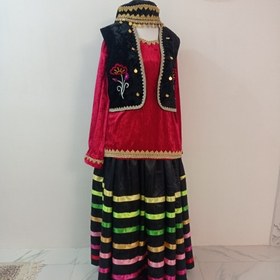 تصویر لباس محلی گیلانی زنانه گلدوزی شده زیبا 