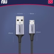 تصویر کابل تبدیل USB 2.0 به microUSB یوگرین مدل 60151-US290 طول 1 متر Ugreen US290-60151 USB 2.0 AM to Micro USB Cable