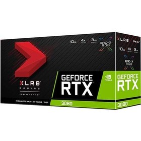 تصویر کارت گرافیک 3080 PNY ایکسلرایت اپیک ار جی بی graphic card PNY GeForce RTX 3080 10GB XLR8 Gaming stock 10GB بدون گارانت 