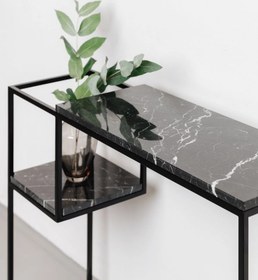 تصویر میز کنسول مینیمال مدرن از جنس فلز و چوب - مدل C601 - طرح C601 - Console Table