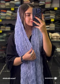 تصویر شال حریر پفکی کشی - مشکی Shal harirpofaki keshi