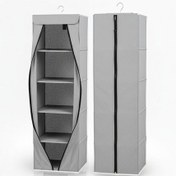 تصویر نظم دهنده داخل کمد ۵ طبقه زیپ دار (قهوه ای/طوسی) 