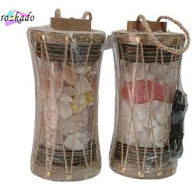 تصویر سنگ نمک فانوسی چراغ دار 