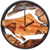 تصویر ساعت دیواری چوبی روستیک قطر 30 سانت مدل 30002 