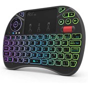 تصویر کیبورد Rii مدل 8541649352 Rii X8 Mini Keyboard,2.4GHz Portable Wireless Keyboard with Touchpad Mouse,RGB Backlit,Rechargeable Battery for Android TV Box/Mac/PC/Nvidia Shield