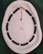 تصویر گردنبند کریستال مشکی کد ۱۵۳ 