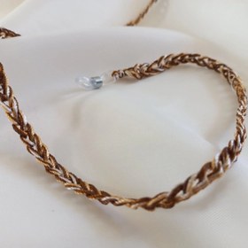 تصویر بند عینک قلاب بافی ابریشم قهوه ای کد ۱۳۵۱ 