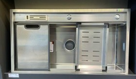 تصویر سینک ظرفشویی هوادیایو ۹۰ سانت استیل ضدخش گرید A 