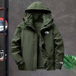 تصویر کاپشن زمستانه گورتکس نورث فیس دوپوش کد 999 - سبز ارتشي / 3XL 