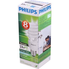 تصویر لامپ کم مصرف فیلیپس Philips Tornado Half Spiral E27 23W Philips Tornado Half Spiral E27 23W Lamp