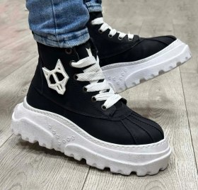 تصویر نيم بوت لژدار مردانه نيکدولف مشکی سفيد 