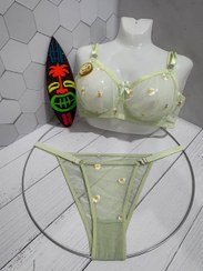 تصویر ست شورت و سوتین تور شیشه ای بابونه 